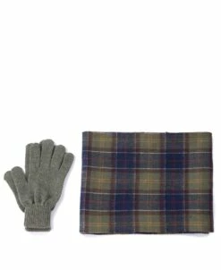 Barbour M's Tartan Scarf And Glove Gift Set