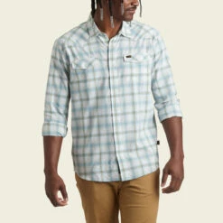 Howler Bros. M's H Bar B Tech Longsleeve : Leon Plaid -Clothing Sales Shop howler bros ms h bar b tech longsleeve leon plaid 1