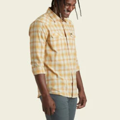 Howler Bros. M's H Bar B Tech Longsleeve : Leon Plaid -Clothing Sales Shop howler bros ms h bar b tech longsleeve leon plaid 5